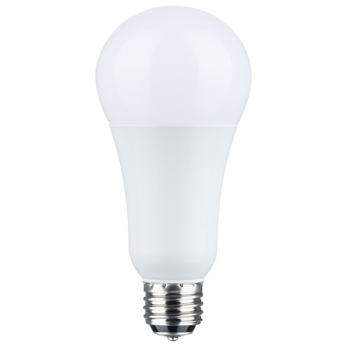 Satco 5/14/20 Watt A21 LED - 3-Way Lamp - White Finish - 3000K CCT - Medium Double Contact Base - 120 Volt