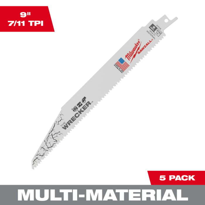 Milwaukee 9" 7/11 TPI WRECKER™ SAWZALL® Blade for Multi-Material (5 PK)