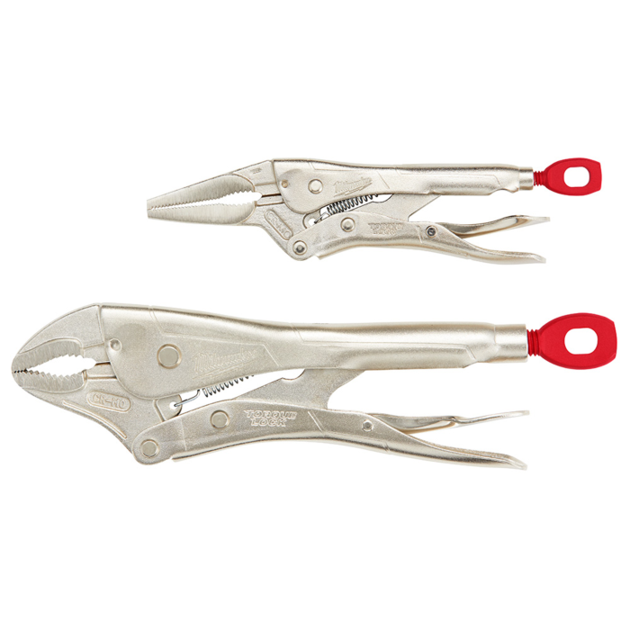 Milwaukee 2Pc 10 in. Curved Jaw & 6 in. Long Nose TORQUE LOCK™ Locking  Pliers Set