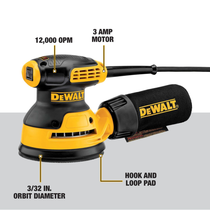 DEWALT 5 in. Single Speed Random Orbit Sander Kit - H&L Pad