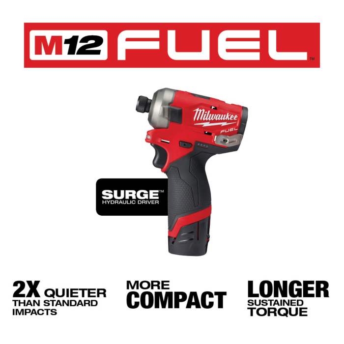 Milwaukee M12 FUEL SURGE 1 4 in. Hex Hydraulic Driver 2 Battery Kit