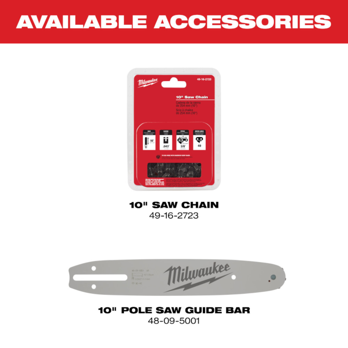 Milwaukee 10 best sale pole saw chain