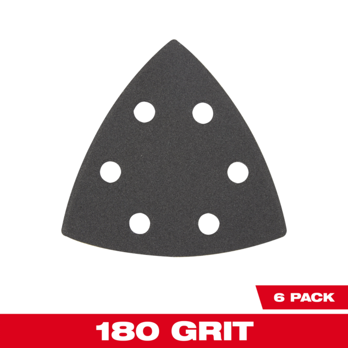 Milwaukee 3-1/2” 180 Grit Triangle Sandpaper (6 PK)