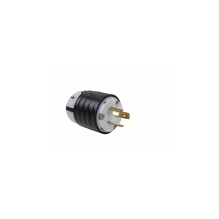Pass & Seymour Non-NEMA 3 Wire Plug - Black Back, White Front Body
