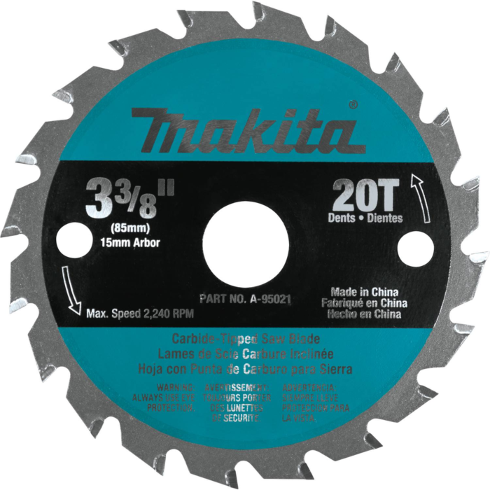 Makita 3-3/8" 20T Carbide-Tipped Circular Saw Blade, General Purpose