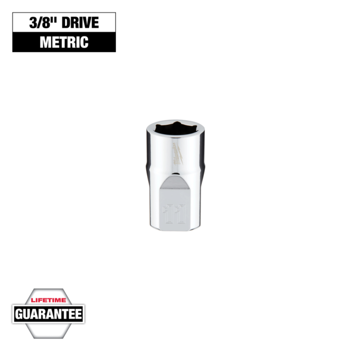 Milwaukee 3/8" Drive 11mm Metric Socket with FOUR FLAT™ Sides