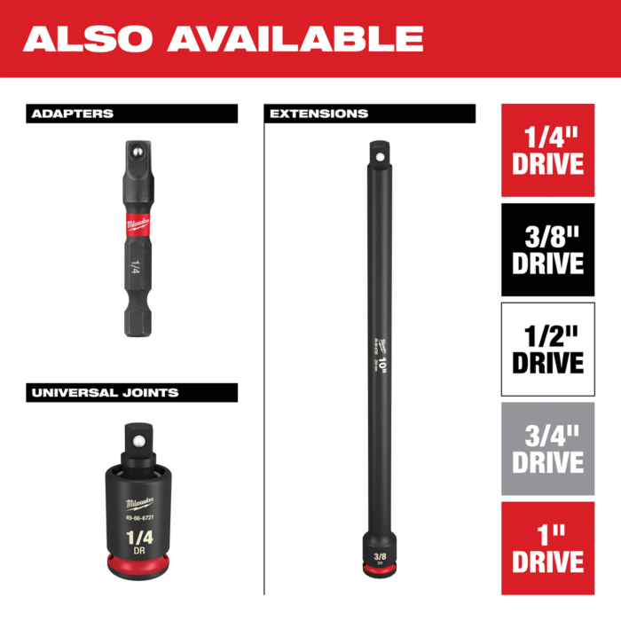 Milwaukee SHOCKWAVE™ Impact Duty 1/2 Drive SAE & Metric 9PC Lug