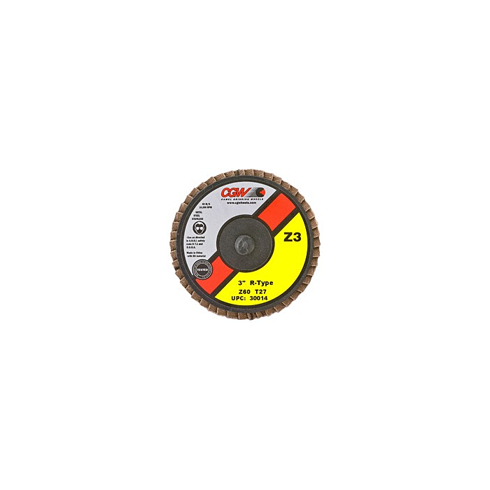 Z3® 2 - 3" Mini Flap Discs - Zirconia, Roll On - Size 2 - Grit 60