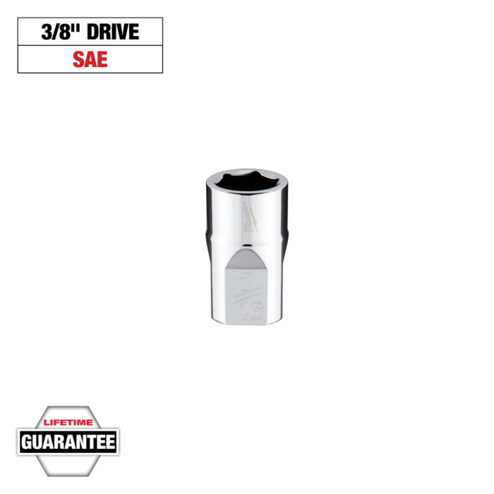 Milwaukee 3/8" Drive 7/16" SAE Socket with FOUR FLAT™ Sides