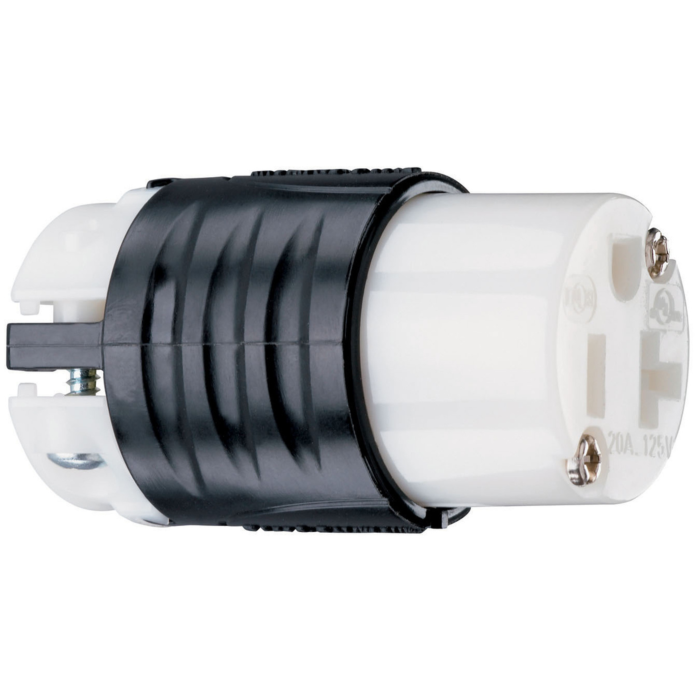 Pass & Seymour 20A, 125V Extra-Hard Use Spec-Grade Connector, Black and White