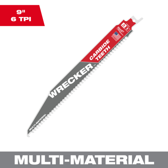 Milwaukee 9" 6 TPI WRECKER™ with Carbide Teeth SAWZALL® Blade for Multi-Material (1 PK)