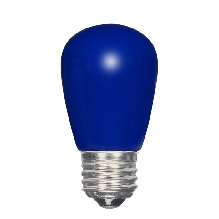 Satco 1.4 Watt LED - S14 - Ceramic Blue - Medium base - 120 Volt - Carded