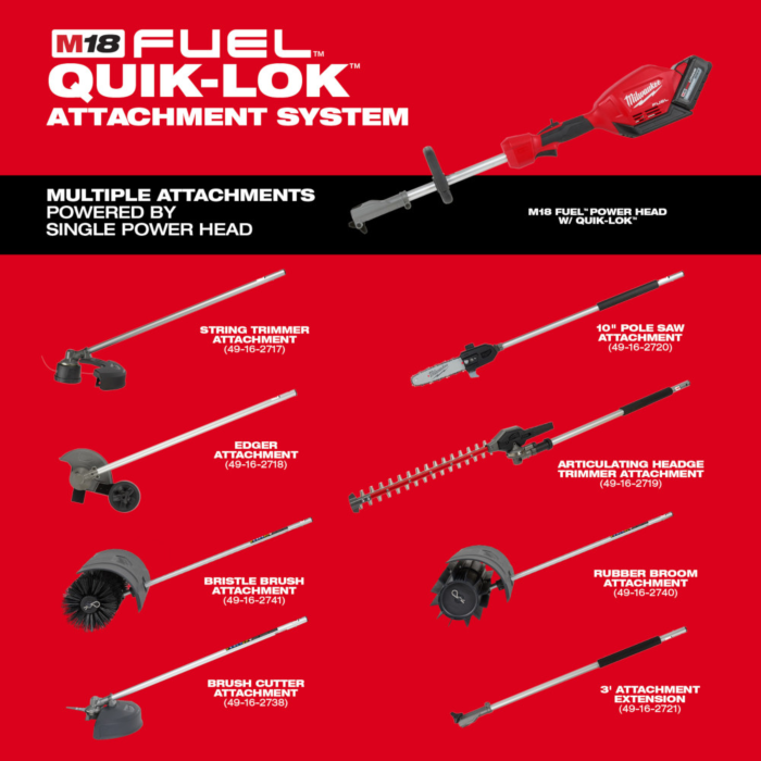 Milwaukee M18 FUEL String Trimmer with QUIK LOK Attachment Capability