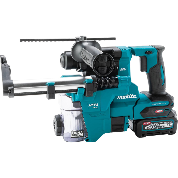 Makita 40V max XGT® Brushless Cordless 13/16" SDS-PLUS AVT® Rotary Hammer Kit w/Dust Extractor, AFT®, AWS® Capable (2.5Ah)