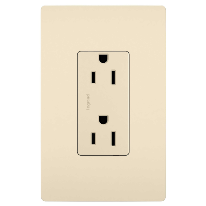 Pass & Seymour radiant® Tamper-Resistant Outlet, Light Almond