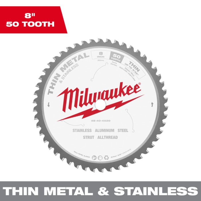 Milwaukee 8" Thin Metal & Stainless Cutting Circular Saw Blade