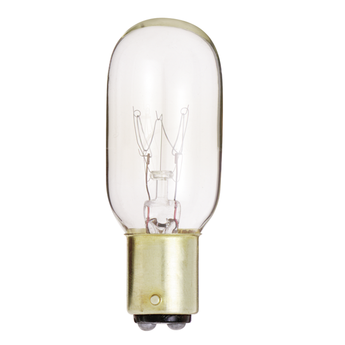 Satco 25 Watt T8 Incandescent - Clear - 2500 Average rated hours - 190 Lumens - DC Bay base - 130 Volt - Carded