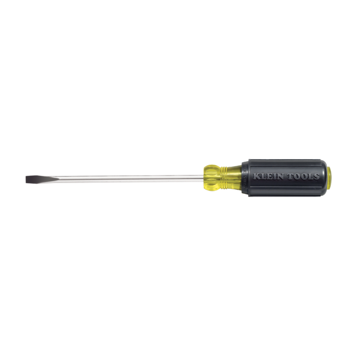 Klein Tools 1/4-Inch Cabinet Screwdriver, 4-Inch Round Shank
