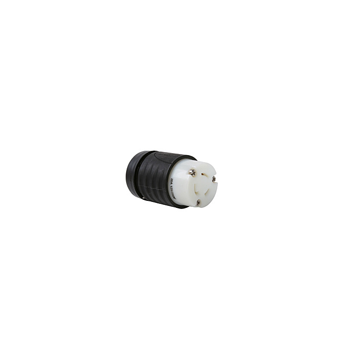 Pass & Seymour 20A NEMA Connector L1020 - Black Back, White Front Body