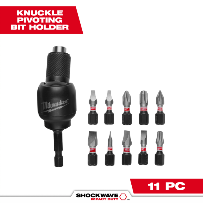 Milwaukee 11PC SHOCKWAVE™ 30° KNUCKLE™ Pivoting Bit Holder