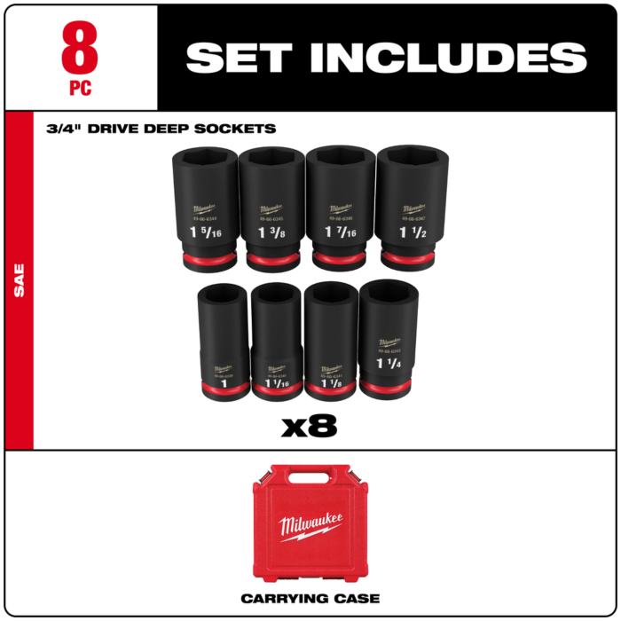 Milwaukee 8PC SHOCKWAVE™ Impact Duty 3/4