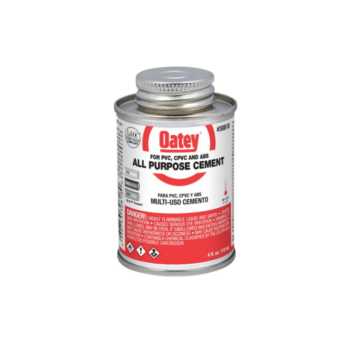 Oatey ® 4 oz. All-Purpose ABS, PVC and CPVC Clear Cement