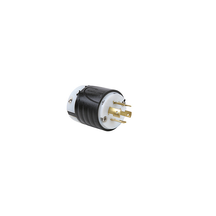 Pass & Seymour 20A NEMA Plug L1620 - Black Back, White Front Body