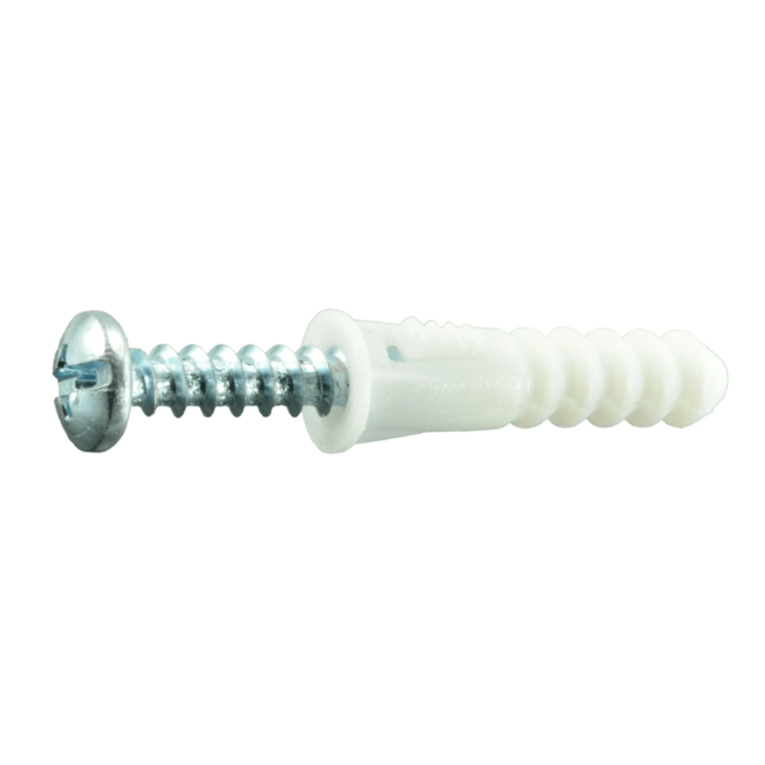 MIDWEST FASTENER #10 to #12 x 1-1/4" Ribbed Plastic Anchors