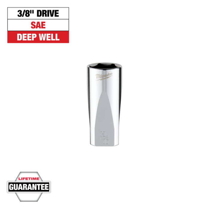 Milwaukee 3/8" Drive 13/16" SAE Deep Socket with FOUR FLAT™ Sides