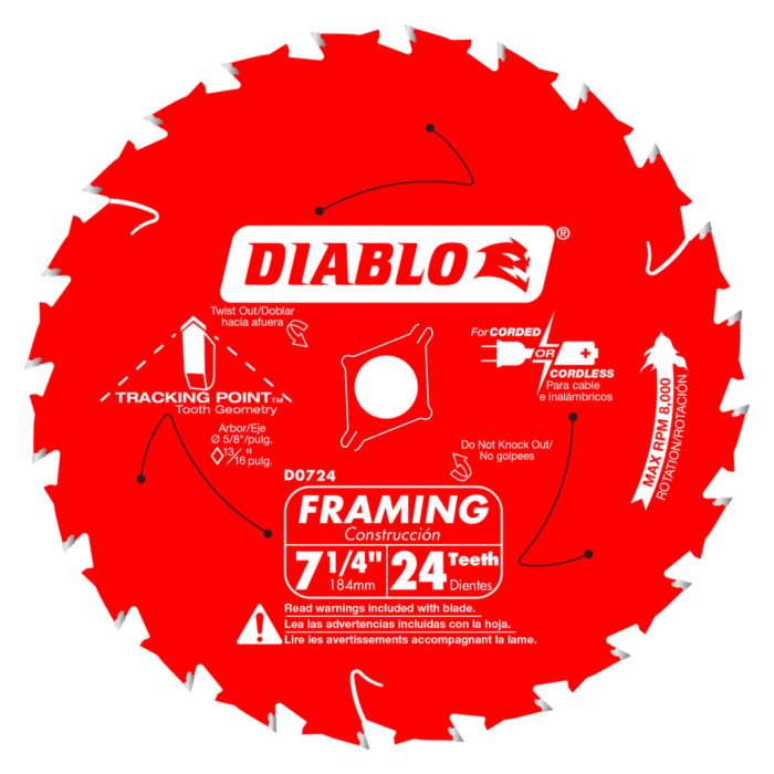 7-1/4 in. x 24-Tooth Framing Saw Blade (3-Pack)