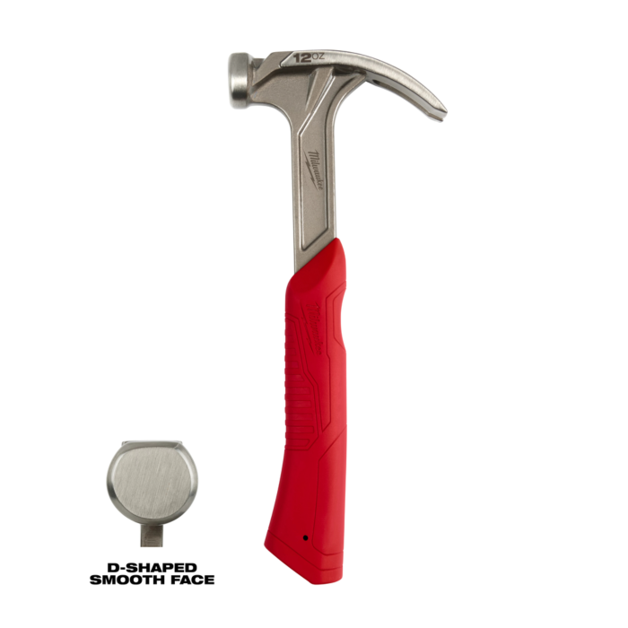 Milwaukee 12oz Smooth Face Hybrid Claw Finish Hammer