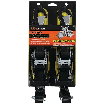 Keeper 05741 Tie-Down, 1-1/4 in W, 8 ft L, Polyester, Black, 1000 lb, Snap Hook End Fitting