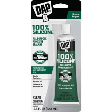 DAP All-Purpose 100% Silicone Adhesive Sealant (Clear) 2.8 oz