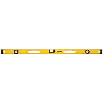 Stanley STANLEY 42-328 I-Beam Level, 48 in L, 3-Vial, 2-Hang Hole, Non-Magnetic, Black/Yellow, Aluminum