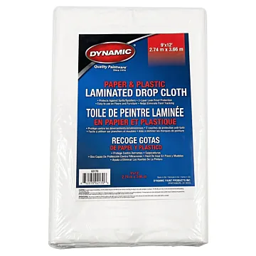 Paper & Plastic Drop Cloth - 9 x 12 ft