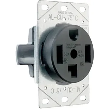 Pass & Seymour Legrand 3864CC6 Straight Blade Power Outlet Receptacle, Flush Mounting, 3-Pole, 125/250 V, 30 A, Black