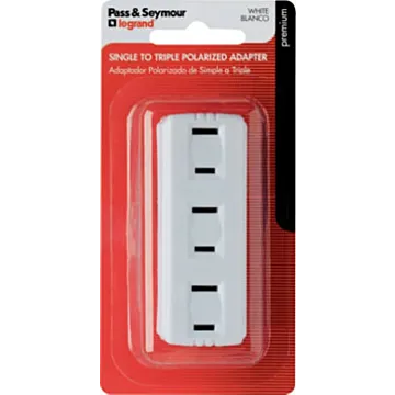 Pass & Seymour Legrand 63WBPCC5 Plug In Adapter, 2-Pole, 15 A, 125 V, White
