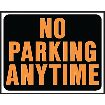 Hy-Ko Hy-Glo Series SP-105 Identification Sign, Rectangular, NO PARKING ANYTIME, Fluorescent Orange Legend, Plastic