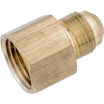Anderson Metals 754046-0806 Pipe Connector, 1/2 in Flared x 3/8 in FPT, Brass, 750 psi Pressure