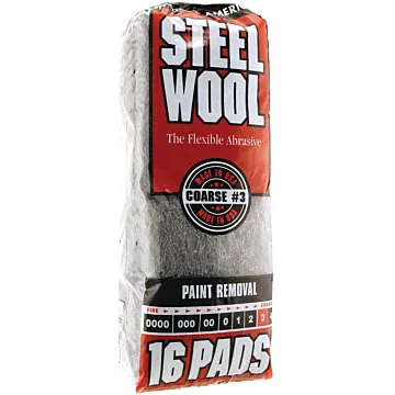 Homax 106606-06 Steel Wool, #3 Grit, Coarse, Gray