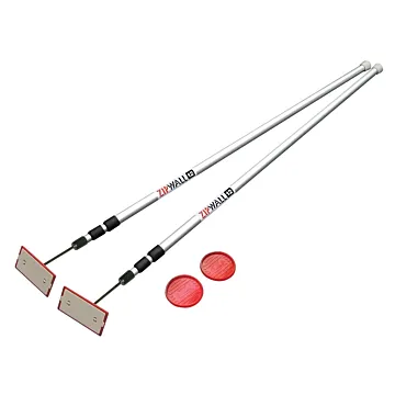 Zipwall SLP2 Dust Barrier Pole, Spring-Loaded, 12 ft L, Aluminum, 2/PK