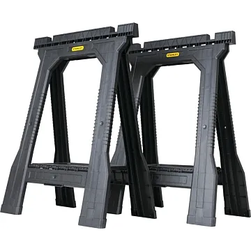 Stanley STANLEY STST60952 Folding Sawhorse, 800 lb, 5 in W, 32 in H, 22-1/2 in D, Plastic, Black