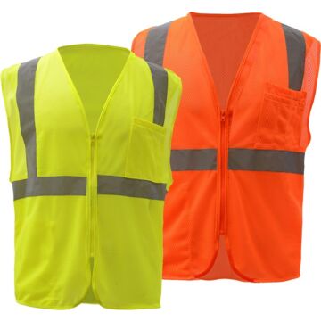 GSS SAFETY® 1002-2XL 2XL 100% Polyester Hi-Vis Orange Safety Vest
