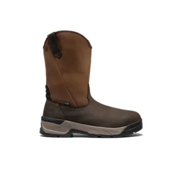Men's Flatland Pull-On Waterproof Work Boot (Bison/Black - Soft Toe)