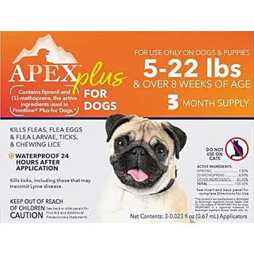 Apex Plus Flea & Tick Killer for Dogs 5-22 lbs