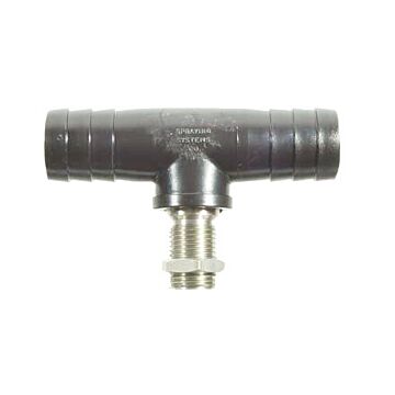 TeeJet 1" Celcan Hose Barb, Stainless Steel Threaded Tee Nozzle Body