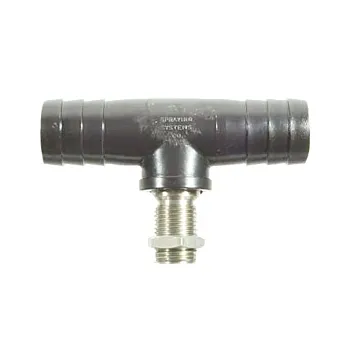 TeeJet 1" Celcan Hose Barb, Stainless Steel Threaded Tee Nozzle Body