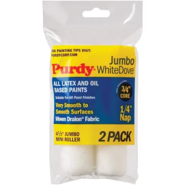 Purdy White Dove Jumbo Mini Woven Fabric Roller Cover (2pk) 4-1/2 in. x 1/4 in. Nap