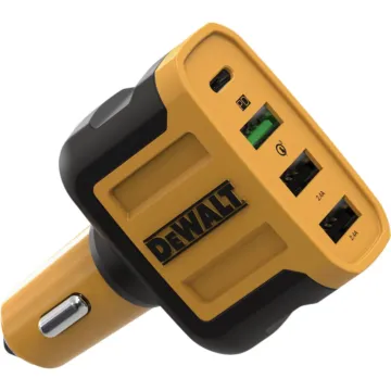 DEWALT Car Charger 62W 4-Port Mobile USB PD w/ 6 ft cord