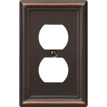 Amerelle Chelsea 1-Gang Steel Duplex Opening Wall Plate (Aged Bronze)